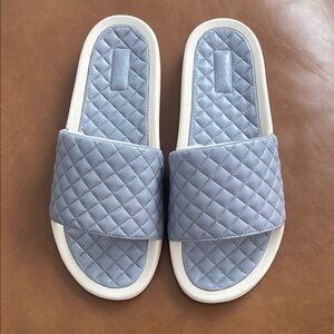 APL Quilted Nappa Leather Gray Slide Slides (Athletic Propulsion Labs)